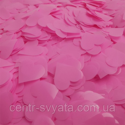 Конфеті "Сердечка" 1,5 см рожеве, 50 г 2086665367 фото