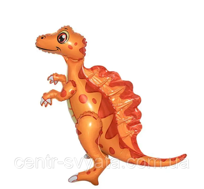 Стояча фігура фольгована КНР (60 см) Динозавр Спінозавр оранжевий 2658423776453 \ 4-11-А1 фото