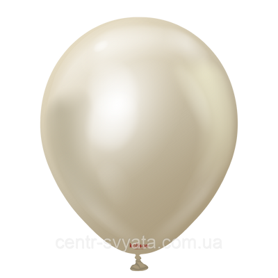 Латексна кулька Kalisan 5"(12 см)/80 Хром біле золото 8693296832923 \ 98 фото