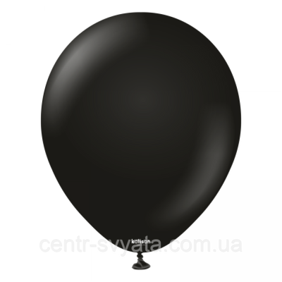 Латексна кулька Kalisan 12"(30 см) Пастель чорний Standard Black 8693295201720 \ 59 фото