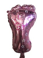 Фольгований кулька міні-фігура КНР (49х24 см) П'яточка рожева дівчинки M004 \ 4-12-А2-2 фото