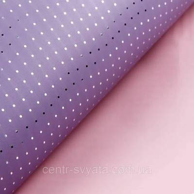 Плівка (калька) матова в рулоні "Срібні краплинки на лавандовому + рожевий", (58 см х 58 см) 5 листів 8000102 фото