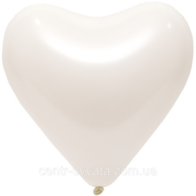 Латексна кулька Серце Everts 12" (30 см) Пастель білий 1404462428 фото