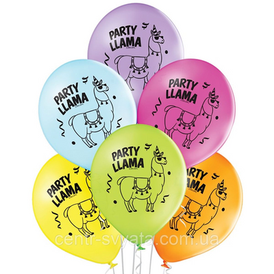Латексна кулька BELBAL 12"(30 см) Party Lama Лама 4-18-А3-14 фото
